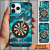 Maxcorners Darts Phone Case Single Arrow Bullseye Paint Splash Cracked Wall Smoke Target Board Personalized Name Multi Options Cover (7 Colors)