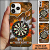 Maxcorners Darts Phone Case Single Arrow Bullseye Paint Splash Cracked Wall Smoke Target Board Personalized Name Multi Options Cover (7 Colors)