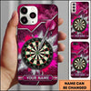 Maxcorners Darts Phone Case Single Arrow Bullseye Paint Splash Cracked Wall Smoke Target Board Personalized Name Multi Options Cover (7 Colors)