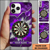 Maxcorners Darts Phone Case Single Arrow Bullseye Paint Splash Cracked Wall Smoke Target Board Personalized Name Multi Options Cover (7 Colors)