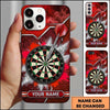 Maxcorners Darts Phone Case Single Arrow Bullseye Paint Splash Cracked Wall Smoke Target Board Personalized Name Multi Options Cover (7 Colors)