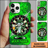 Maxcorners Darts Phone Case Cool Wolf Mascot Sunglasses Holding Beer Glass Brick Wall Graffiti Personalized Name Multi Options Cover (7 Colors)