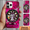 Maxcorners Darts Phone Case Cool Wolf Mascot Sunglasses Holding Beer Glass Brick Wall Graffiti Personalized Name Multi Options Cover (7 Colors)