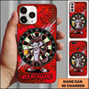 Maxcorners Darts Phone Case Cool Wolf Mascot Sunglasses Holding Beer Glass Brick Wall Graffiti Personalized Name Multi Options Cover (7 Colors)