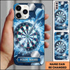 Maxcorners Darts Phone Case Single Arrow Bullseye Shattered Ice Crystal Geometric Plate Target Board Personalized Name Multi Options Cover (7 Colors)
