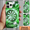 Maxcorners Darts Phone Case Single Arrow Bullseye Shattered Ice Crystal Geometric Plate Target Board Personalized Name Multi Options Cover (7 Colors)