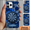 Maxcorners Darts Phone Case Flying Arrow Hit Bullseye Smoke Clouds Cracked Wall Camo Pattern Target Board Personalized Name Multi Options Cover (7 Colors)
