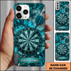 Maxcorners Darts Phone Case Flying Arrow Hit Bullseye Smoke Clouds Cracked Wall Camo Pattern Target Board Personalized Name Multi Options Cover (7 Colors)