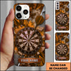 Maxcorners Darts Phone Case Flying Arrow Hit Bullseye Smoke Clouds Cracked Wall Camo Pattern Target Board Personalized Name Multi Options Cover (7 Colors)