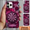 Maxcorners Darts Phone Case Flying Arrow Hit Bullseye Smoke Clouds Cracked Wall Camo Pattern Target Board Personalized Name Multi Options Cover (7 Colors)