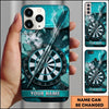 Maxcorners Darts Phone Case Steel Tip Arrow Hit Bullseye Smoke Sparks Broken Concrete Target Board Personalized Name Multi Options Cover (7 Colors)