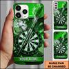 Maxcorners Darts Phone Case Steel Tip Arrow Hit Bullseye Smoke Sparks Broken Concrete Target Board Personalized Name Multi Options Cover (7 Colors)