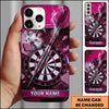 Maxcorners Darts Phone Case Steel Tip Arrow Hit Bullseye Smoke Sparks Broken Concrete Target Board Personalized Name Multi Options Cover (7 Colors)