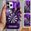 Maxcorners Darts Phone Case Steel Tip Arrow Hit Bullseye Smoke Sparks Broken Concrete Target Board Personalized Name Multi Options Cover (7 Colors)