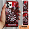 Maxcorners Darts Phone Case Steel Tip Arrow Hit Bullseye Smoke Sparks Broken Concrete Target Board Personalized Name Multi Options Cover (7 Colors)