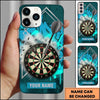 Maxcorners Darts Phone Case Single Arrow Hit Bullseye Explosive Shattered Glass Splatter Graffiti Personalized Name Multi Options Cover (7 Colors)