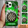 Maxcorners Darts Phone Case Single Arrow Hit Bullseye Explosive Shattered Glass Splatter Graffiti Personalized Name Multi Options Cover (7 Colors)