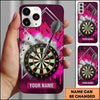 Maxcorners Darts Phone Case Single Arrow Hit Bullseye Explosive Shattered Glass Splatter Graffiti Personalized Name Multi Options Cover (7 Colors)
