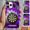 Maxcorners Darts Phone Case Single Arrow Hit Bullseye Explosive Shattered Glass Splatter Graffiti Personalized Name Multi Options Cover (7 Colors)