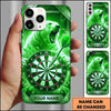 Maxcorners Darts Phone Case Wild Polar Bear Roaring Ice Shards Carbon Texture Target Board Personalized Name Multi Options Cover (7 Colors)