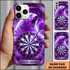 Maxcorners Darts Phone Case Wild Polar Bear Roaring Ice Shards Carbon Texture Target Board Personalized Name Multi Options Cover (7 Colors)