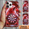 Maxcorners Darts Phone Case Wild Polar Bear Roaring Ice Shards Carbon Texture Target Board Personalized Name Multi Options Cover (7 Colors)
