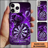Maxcorners Darts Phone Case Aggressive Black Panther Roaring Lightning Cracked Stone Frame Target Board Personalized Name Multi Options Cover (7 Colors)