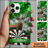 Maxcorners Darts Phone Case Majestic Deer Buck Antlers Lightning Bolts Camo Camouflage Target Board Personalized Name Multi Options Cover (7 Colors)