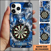 Maxcorners Darts Phone Case Big Horn Ram Sheep Mascot Lightning Smoke Mesh Texture Target Board Personalized Name Multi Options Cover (7 Colors)