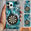 Maxcorners Darts Phone Case Big Horn Ram Sheep Mascot Lightning Smoke Mesh Texture Target Board Personalized Name Multi Options Cover (7 Colors)