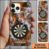 Maxcorners Darts Phone Case Big Horn Ram Sheep Mascot Lightning Smoke Mesh Texture Target Board Personalized Name Multi Options Cover (7 Colors)