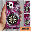Maxcorners Darts Phone Case Big Horn Ram Sheep Mascot Lightning Smoke Mesh Texture Target Board Personalized Name Multi Options Cover (7 Colors)