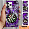Maxcorners Darts Phone Case Big Horn Ram Sheep Mascot Lightning Smoke Mesh Texture Target Board Personalized Name Multi Options Cover (7 Colors)
