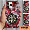 Maxcorners Darts Phone Case Big Horn Ram Sheep Mascot Lightning Smoke Mesh Texture Target Board Personalized Name Multi Options Cover (7 Colors)
