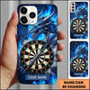 Maxcorners Darts Phone Case Fierce Mythical Dragon Roaring Flaming Aura Hexagon Grid Target Board Personalized Name Multi Options Cover (7 Colors)