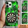 Maxcorners Darts Phone Case Fierce Mythical Dragon Roaring Flaming Aura Hexagon Grid Target Board Personalized Name Multi Options Cover (7 Colors)