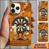 Maxcorners Darts Phone Case Cool Target Board Mascot Sunglasses Holding Beer Glass Flying Arrows Wall Crack Personalized Name Multi Options Cover (7 Colors)