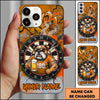 Maxcorners Darts Phone Case Strong Bulldog Mascot Sunglasses Jersey Holding Beer Mug Brick Wall Crack Personalized Name Multi Options Cover (7 Colors)