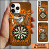 Maxcorners Darts Phone Case Cool Shark Mascot Sunglasses Jersey Holding Beer Bottle Target Board Personalized Name Multi Options Cover (7 Colors)