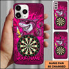 Maxcorners Darts Phone Case Cool Shark Mascot Sunglasses Jersey Holding Beer Bottle Target Board Personalized Name Multi Options Cover (7 Colors)
