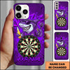Maxcorners Darts Phone Case Cool Shark Mascot Sunglasses Jersey Holding Beer Bottle Target Board Personalized Name Multi Options Cover (7 Colors)
