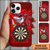 Maxcorners Darts Phone Case Cool Shark Mascot Sunglasses Jersey Holding Beer Bottle Target Board Personalized Name Multi Options Cover (7 Colors)