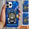 Maxcorners Darts Phone Case Target Board Mascot Cap Sitting Iron Throne Beer Mug Graffiti Personalized Name Multi Options Cover (7 Colors)