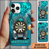 Maxcorners Darts Phone Case Target Board Mascot Cap Sitting Iron Throne Beer Mug Graffiti Personalized Name Multi Options Cover (7 Colors)