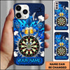 Maxcorners Darts Phone Case Target Board Character Cheers Beer Mugs Flying Steel Arrows Graffiti Personalized Name Multi Options Cover (7 Colors)