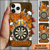 Maxcorners Darts Phone Case Target Board Character Cheers Beer Mugs Flying Steel Arrows Graffiti Personalized Name Multi Options Cover (7 Colors)