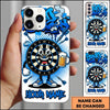 Maxcorners Darts Phone Case Cute Target Board Mascot Holding Beer Mug Flying Arrows Halftone Pattern Personalized Name Multi Options Cover (7 Colors)