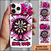 Maxcorners Darts Phone Case Cute Target Board Mascot Holding Beer Mug Flying Arrows Halftone Pattern Personalized Name Multi Options Cover (7 Colors)