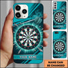 Maxcorners Darts Phone Case Single Arrow Hit Bullseye Geometric Stripes Smoke Clouds Hexagon Target Board Personalized Name Multi Options Cover (7 Colors)