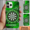 Maxcorners Darts Phone Case Single Arrow Hit Bullseye Geometric Stripes Smoke Clouds Hexagon Target Board Personalized Name Multi Options Cover (7 Colors)
